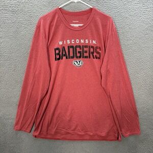 Wisconsin Badgers Shirt Adult 2XL XXL Red Heather College University NCAA Sports